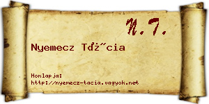 Nyemecz Tácia névjegykártya